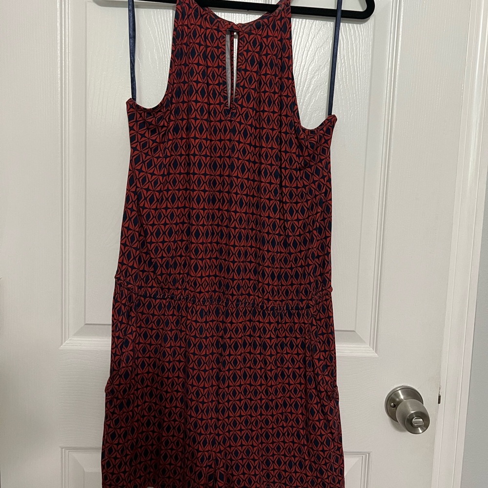 Orange and Blue Banana Republic short romper